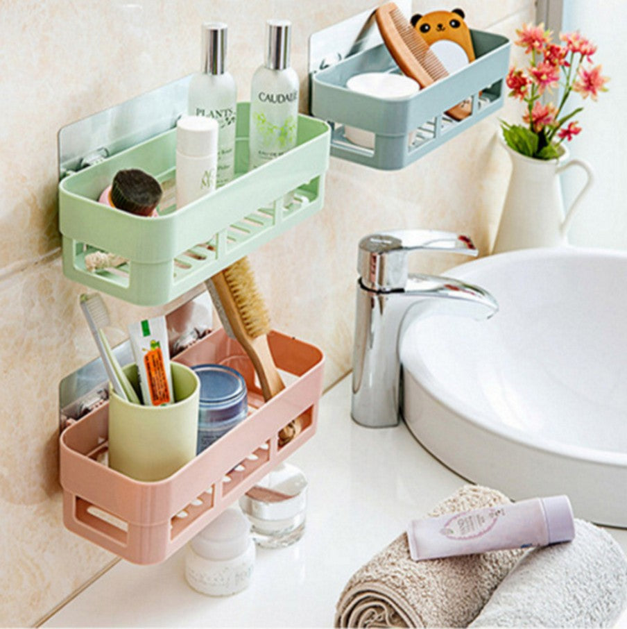 Multipurpose Kitchen Bathroom Shelf Wall Holder Storage Rack Box