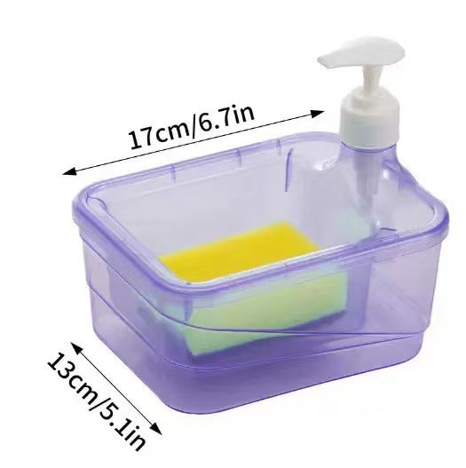 Square Shape Soap Pump Dispenser with Sponge Holder – Kitchen Soap Organizer