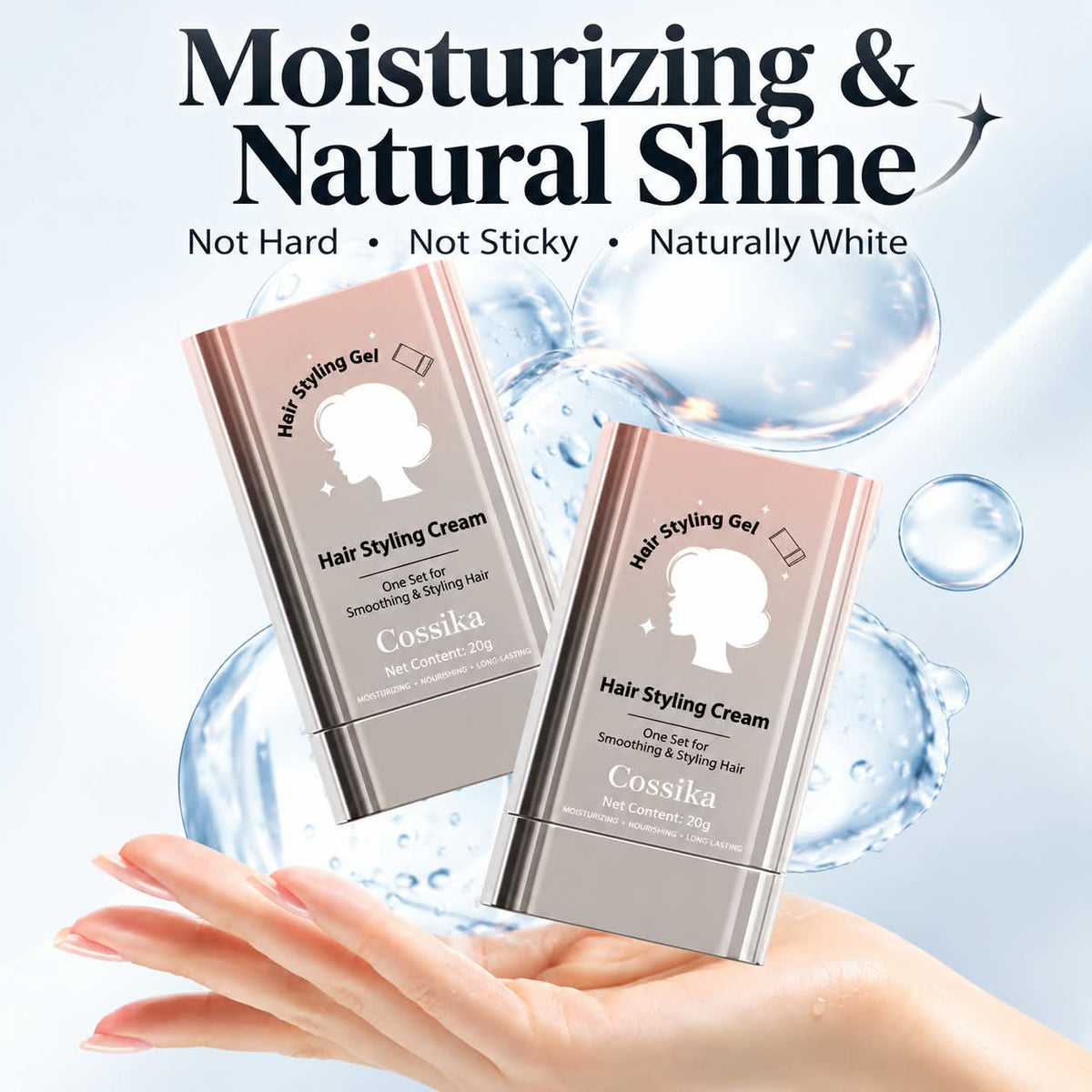 Genuine Hair Styling Finishing Cream and Hair Comb for Women, Anti-Frizz,With Luxurious Fragrance Non-Greasy Magic Tool
