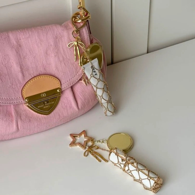 Mini Lipstick Charm Pendant for Women's Bags - Stylish Bags for Ladies