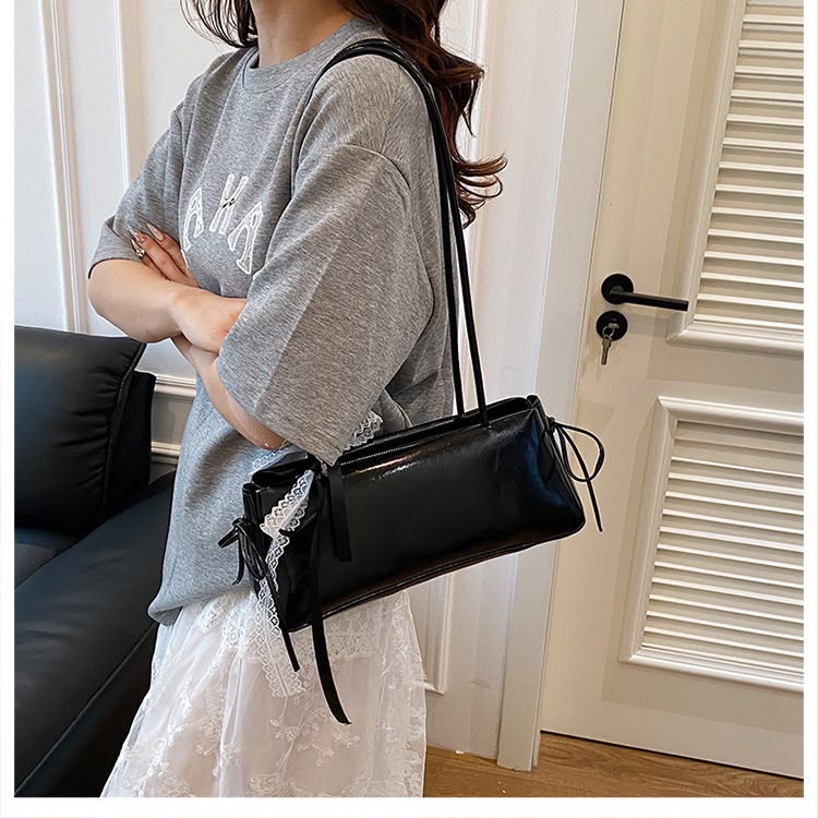 Elongated Strap Bow Bag for Women - Stylish Handbag with Bow Design & Long Strap