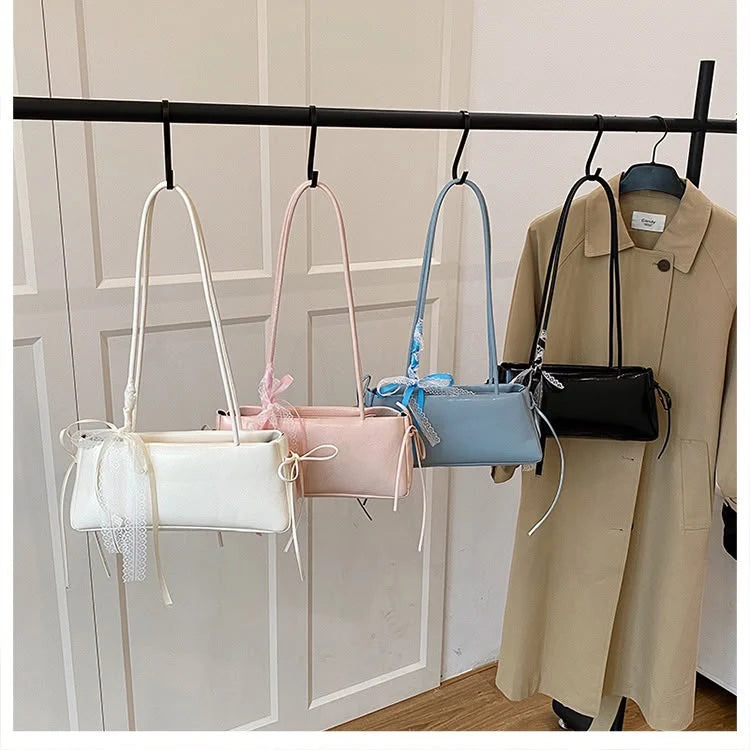 Elongated Strap Bow Bag for Women - Stylish Handbag with Bow Design & Long Strap