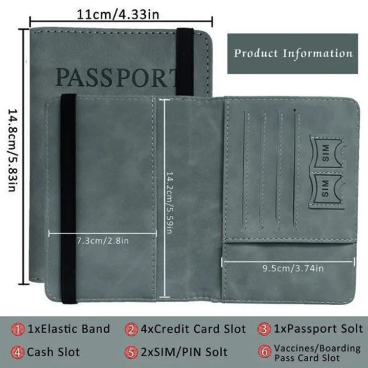 Portable Passport Holder, Cash and Cards Wallet Waterproof, Passport Wallet For Men And Women.