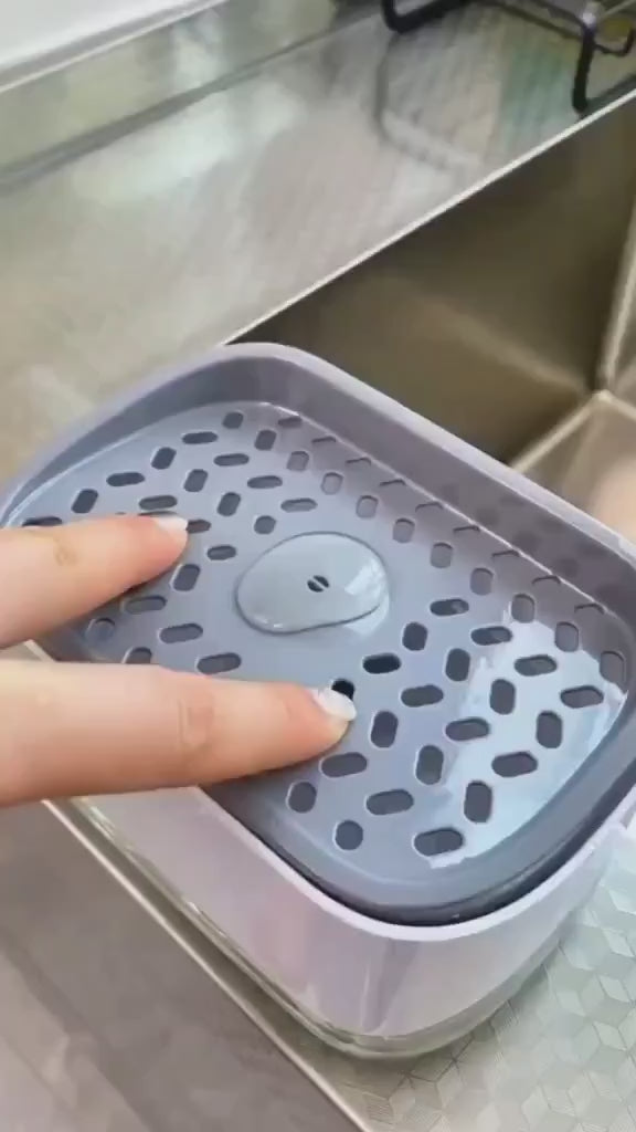 2 in 1 Liquid Soap Dispenser Automatic Soap Pump With Sponge Holder Latest Kitchen Tool Good Quality